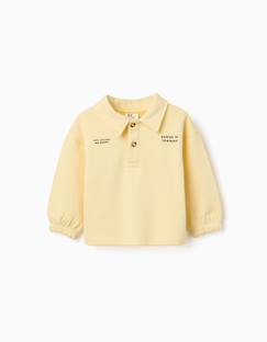 -Sweat en coton avec col polo et imprimé