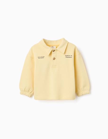Bébé-Sweat en coton avec col polo et imprimé