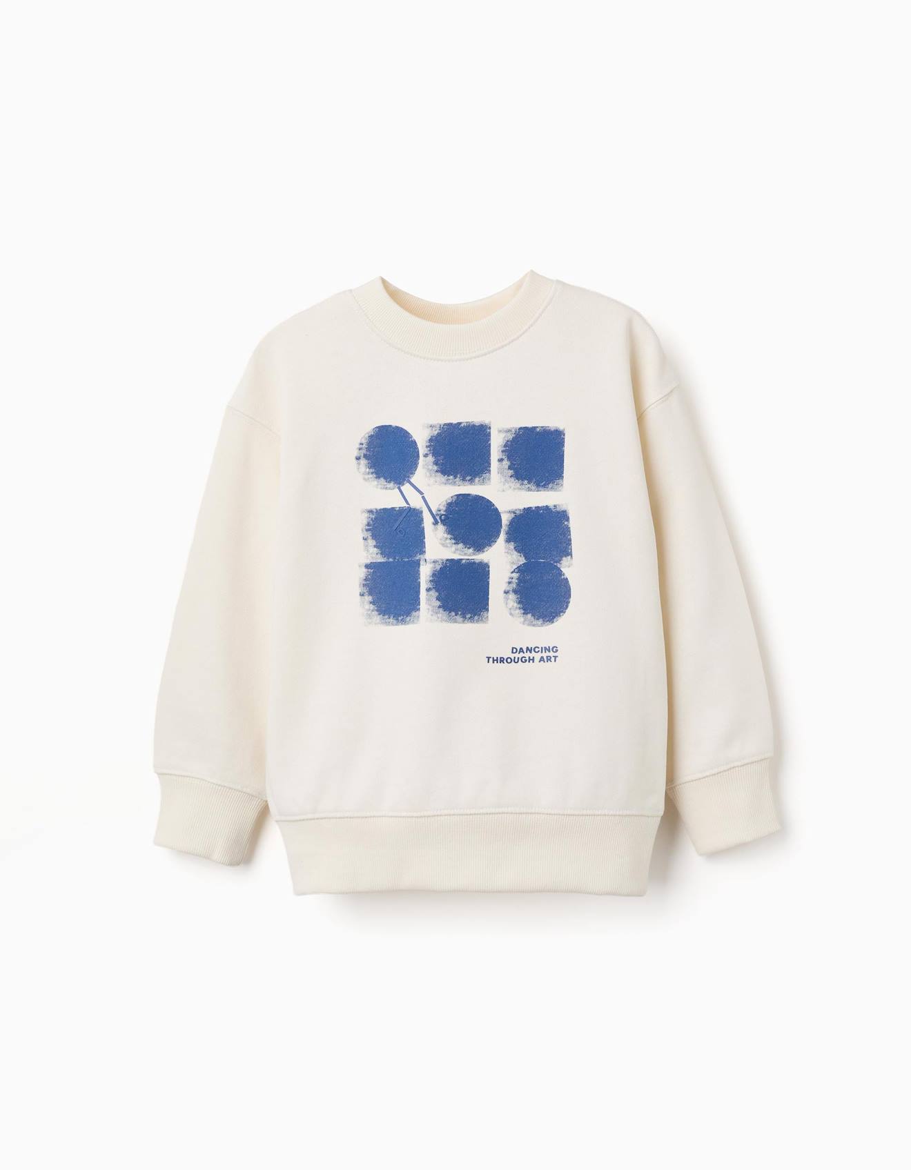 Sweat En Coton Avec Imprimé Abstrait Blanc