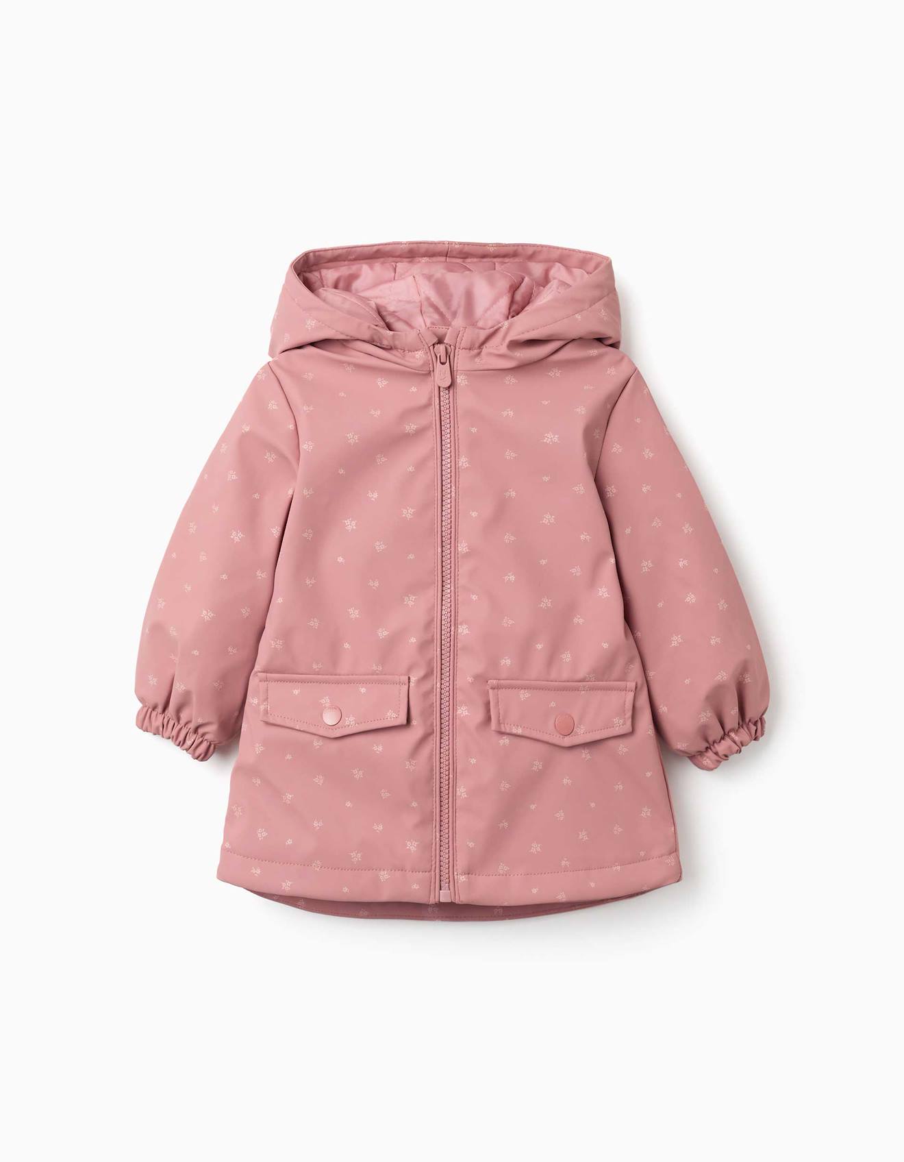 Parka En Caoutchouc Rembourrée Avec Capuche Et Poches Rose Parka En Caoutchouc Rembourrée Avec Capuche Et Poches Rose
