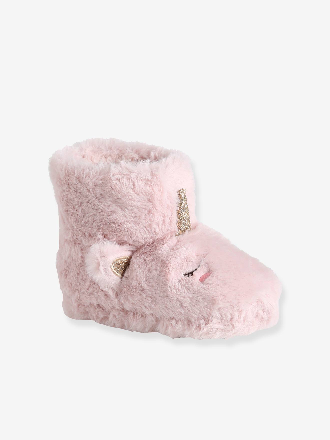 Chaussons montants fausse fourrure enfant rose 17 €