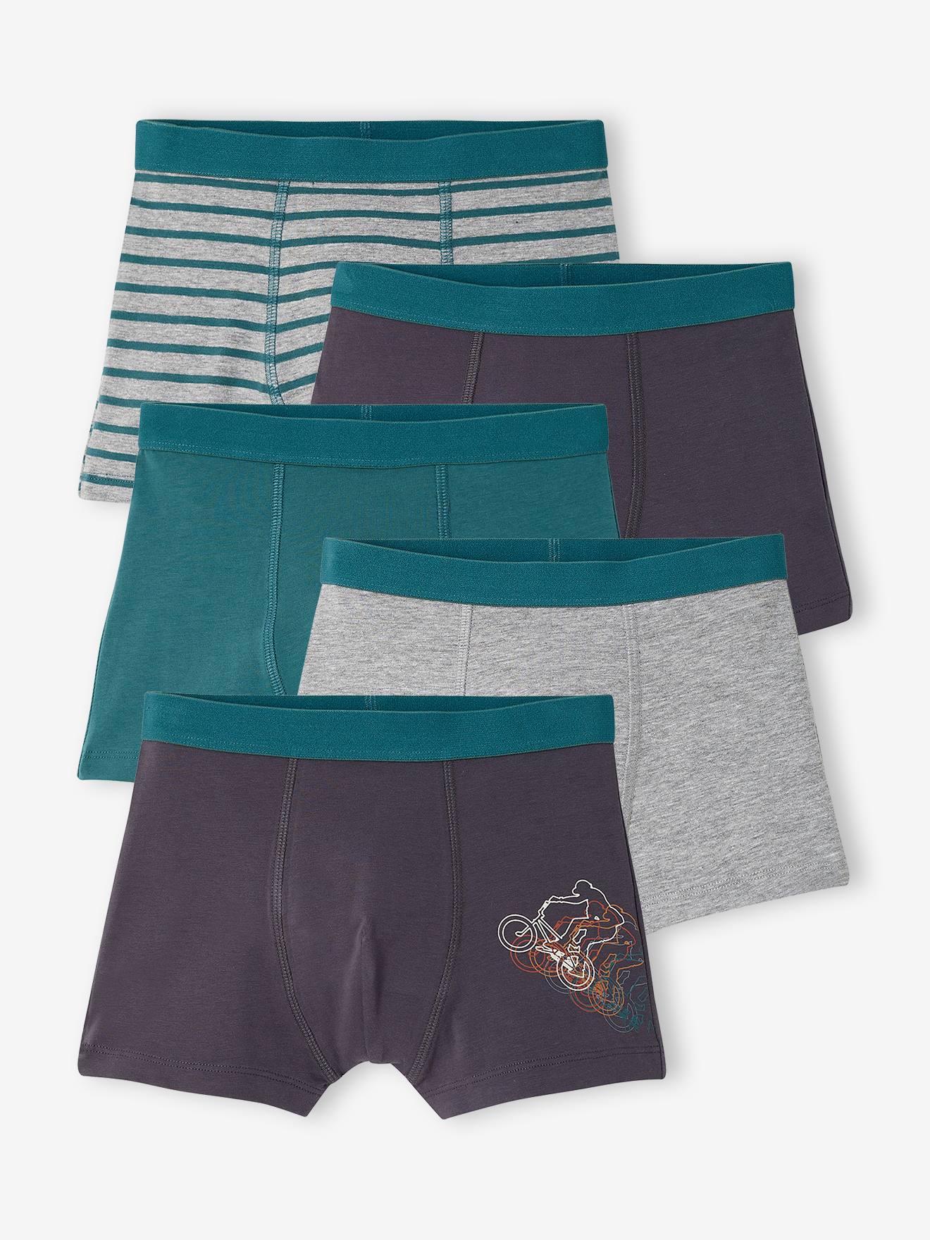 Lot de 5 boxers garçon anthracite