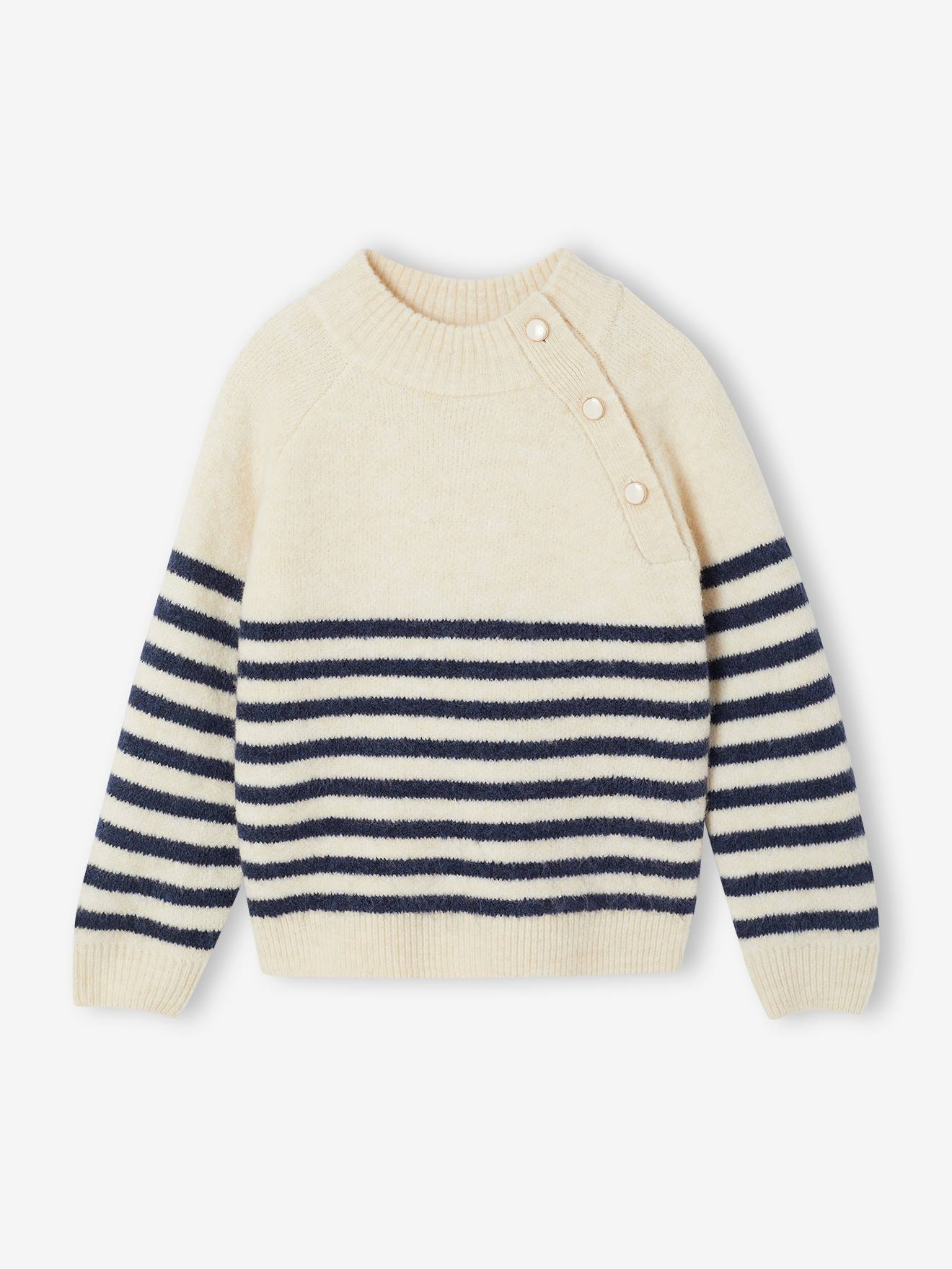 Pull fille écru
