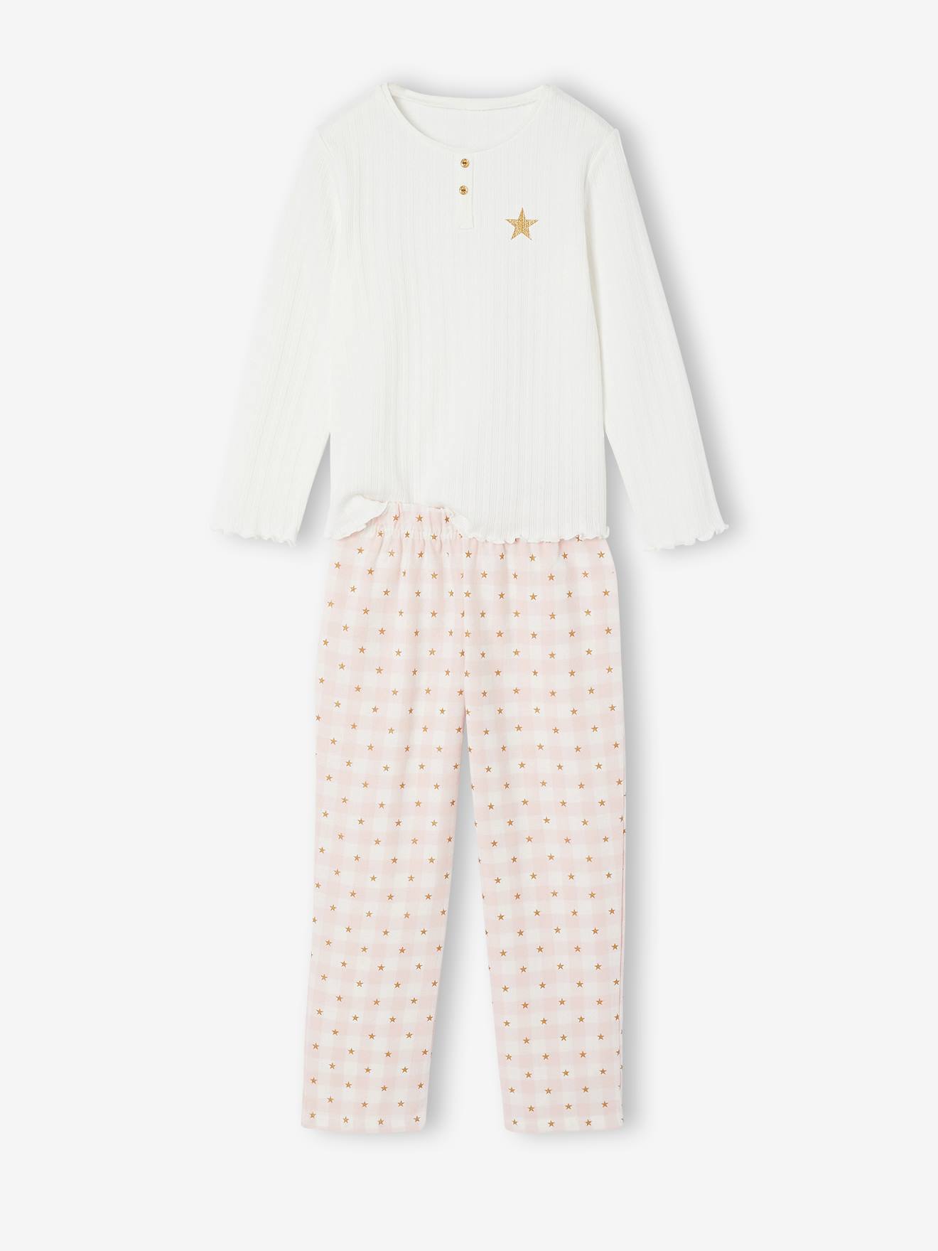 Pyjama pantalon fille rose pâle