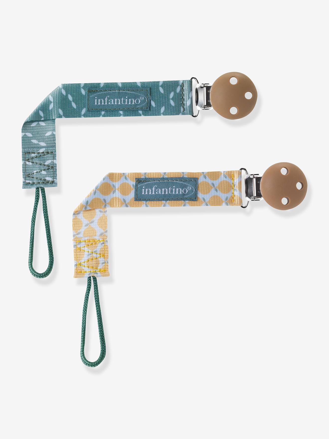 Pack de 2 attache-sucettes jaune