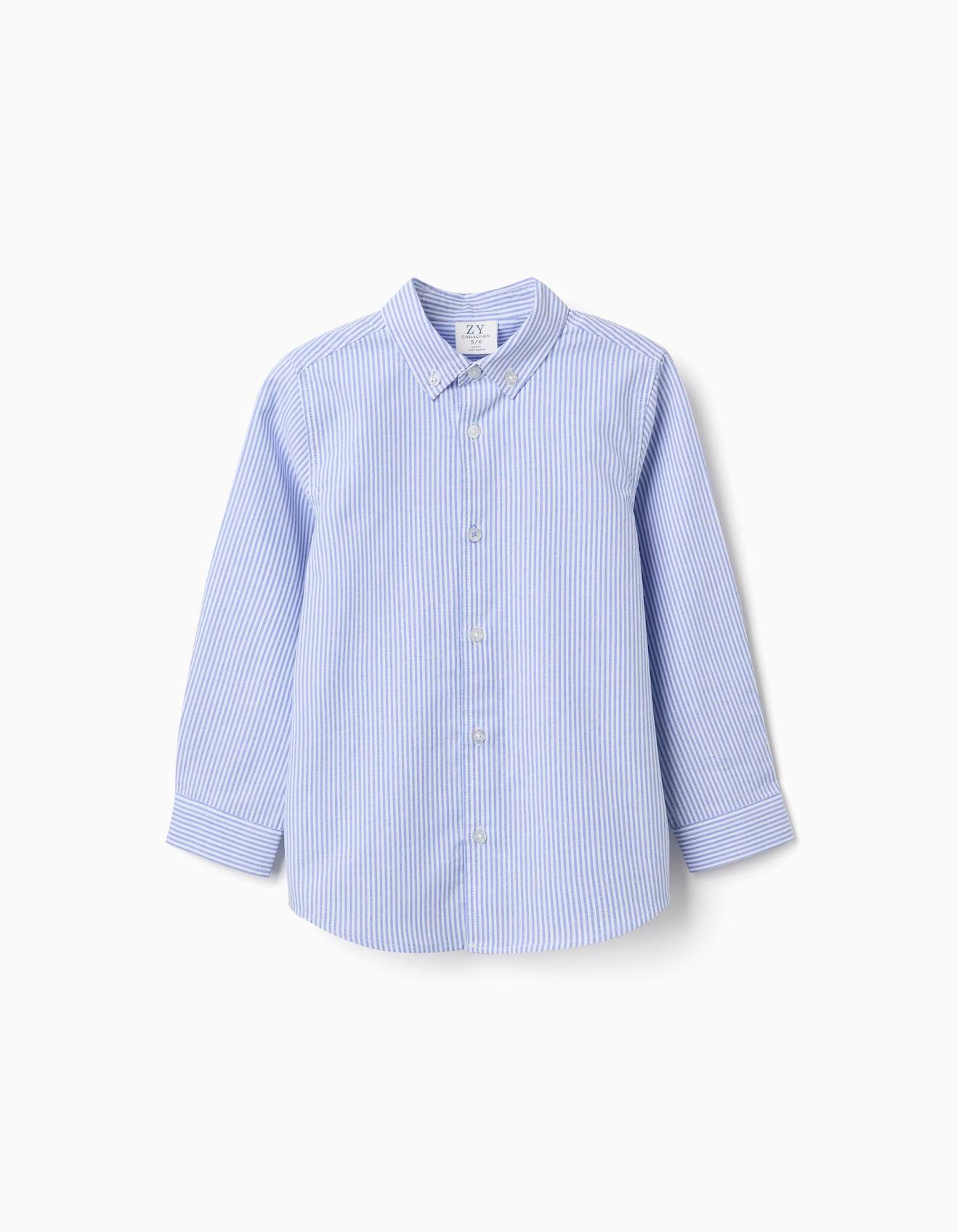 Chemise Oxford À Rayures Bleu Clair