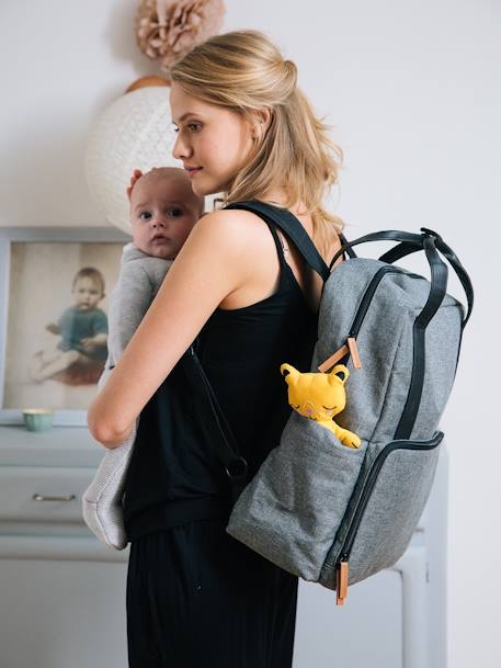 Vertbaudet - Sac à dos à langer gris chiné
