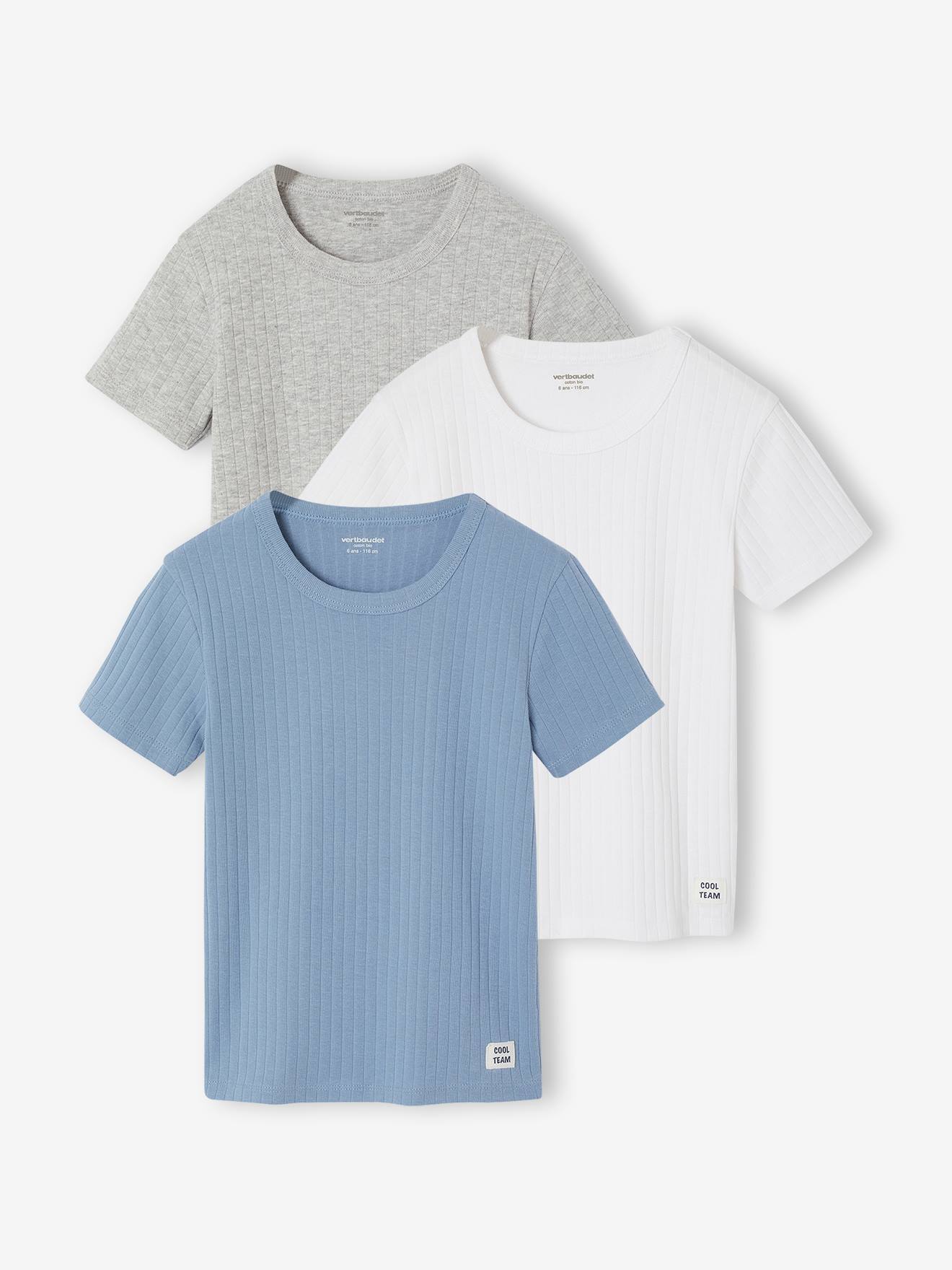 Lot de 3 T-shirts manches courtes bleu ciel