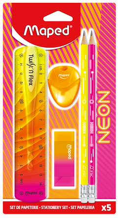 -Set de papeterie neon rentrée scolaire