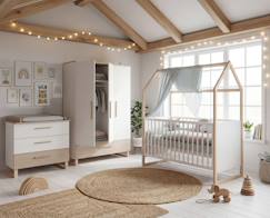 Ensemble chambre bébé 'noah' trio avec lit cabane 70 x 140  - vertbaudet enfant