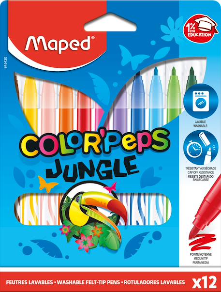 Fille-Accessoires-Fourniture scolaire-stylo, règle, ciseaux-Feutres jungle color peps