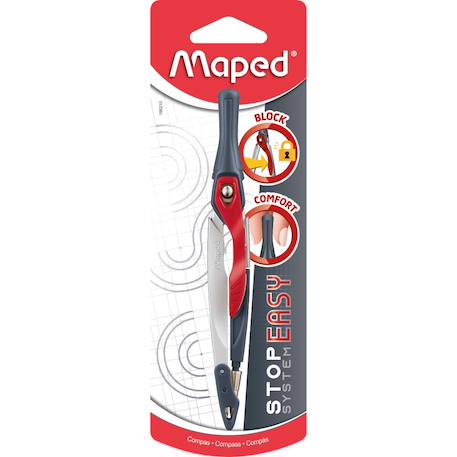 Fille-Accessoires-Fourniture scolaire-stylo, règle, ciseaux-Compas stop system
