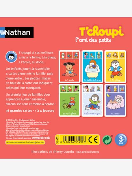 Mon premier jeu de familles T'choupi NATHAN Rouge 5 - vertbaudet enfant 