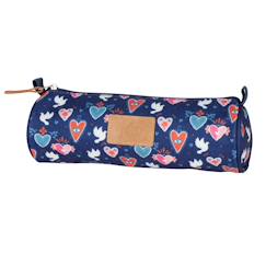 -Trousse ronde kip inspiration 22 cm motif fleurs – fermeture zippée solide