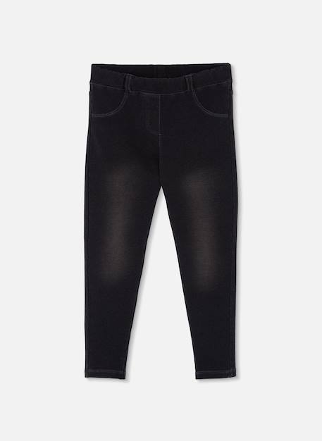 Fille-Pantalon denim molleton fille