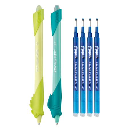 Fille-Accessoires-Fourniture scolaire-stylo, règle, ciseaux-Lot de stylos effaçable kidy learn et recharges