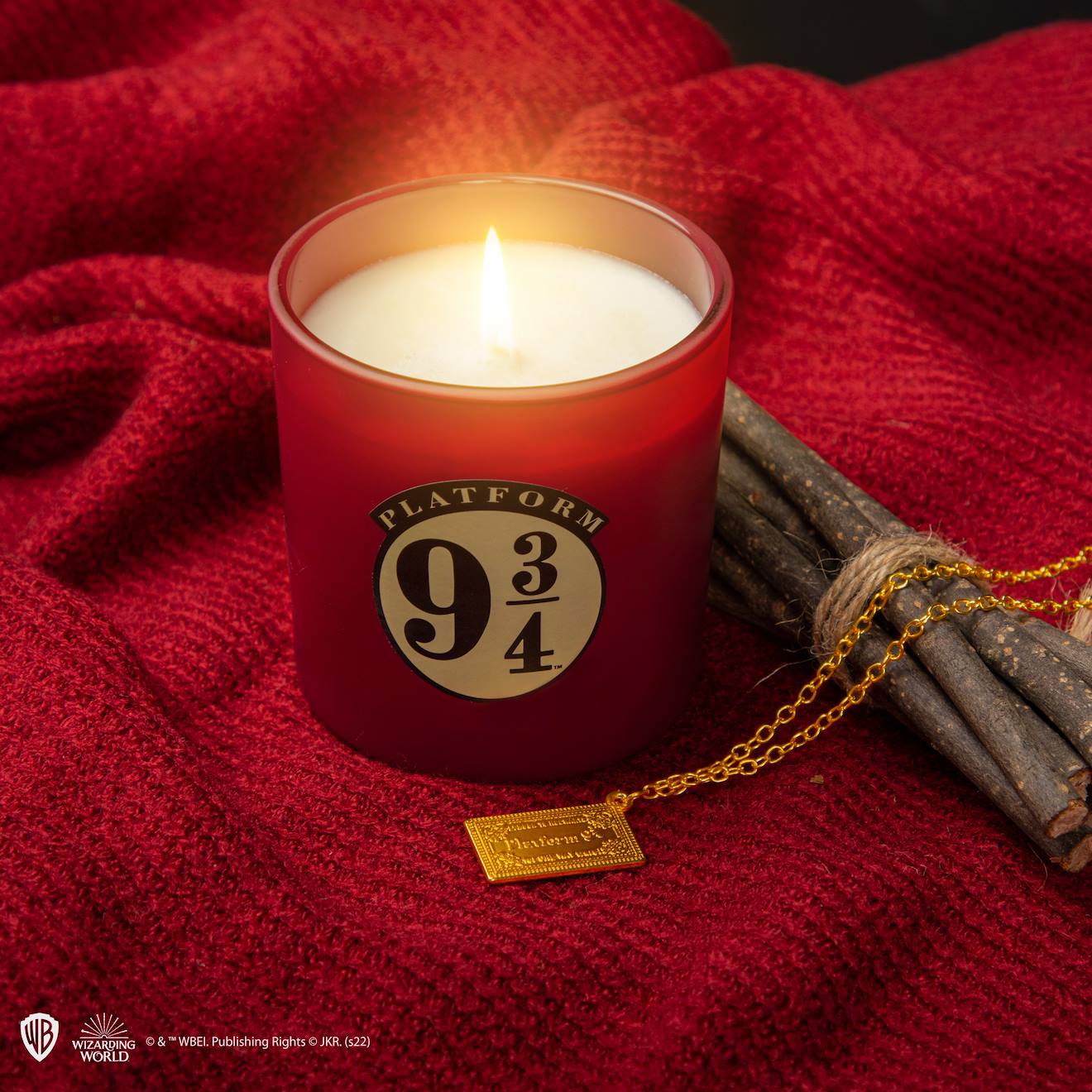 Bougie Parfumée Voie 9¾ Avec Collier - Harry Potter Rouge