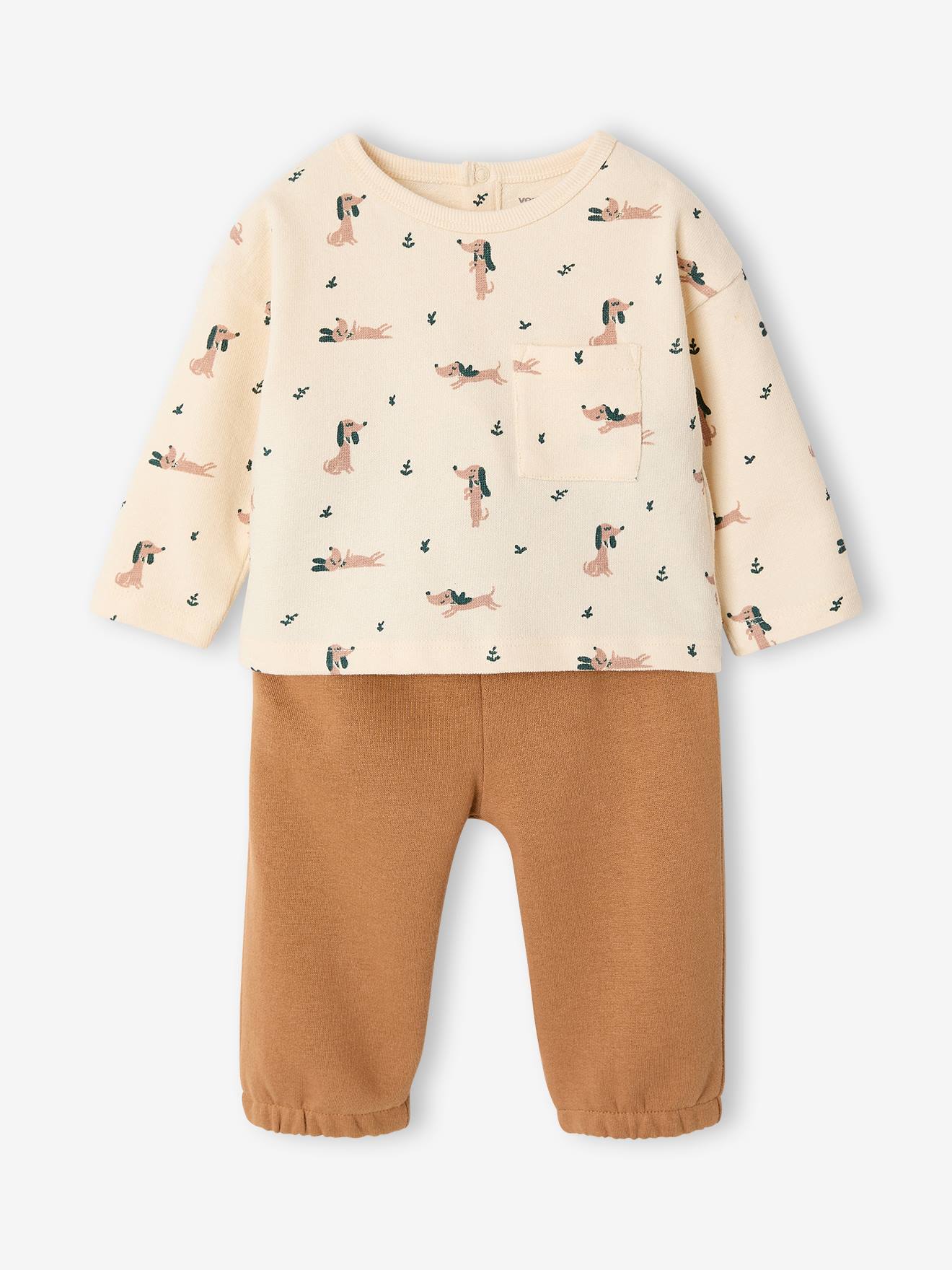 Ensemble T-shirt et pantalon bébé garçon caramel