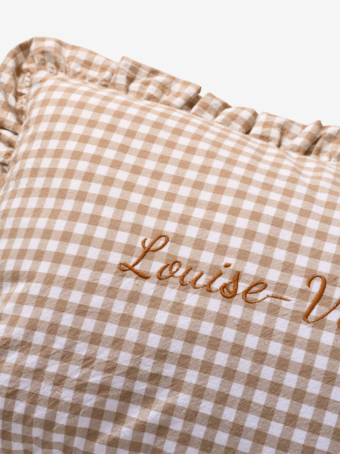 Coussin vichy personnalisable moka (Vertbaudet) - Image 2