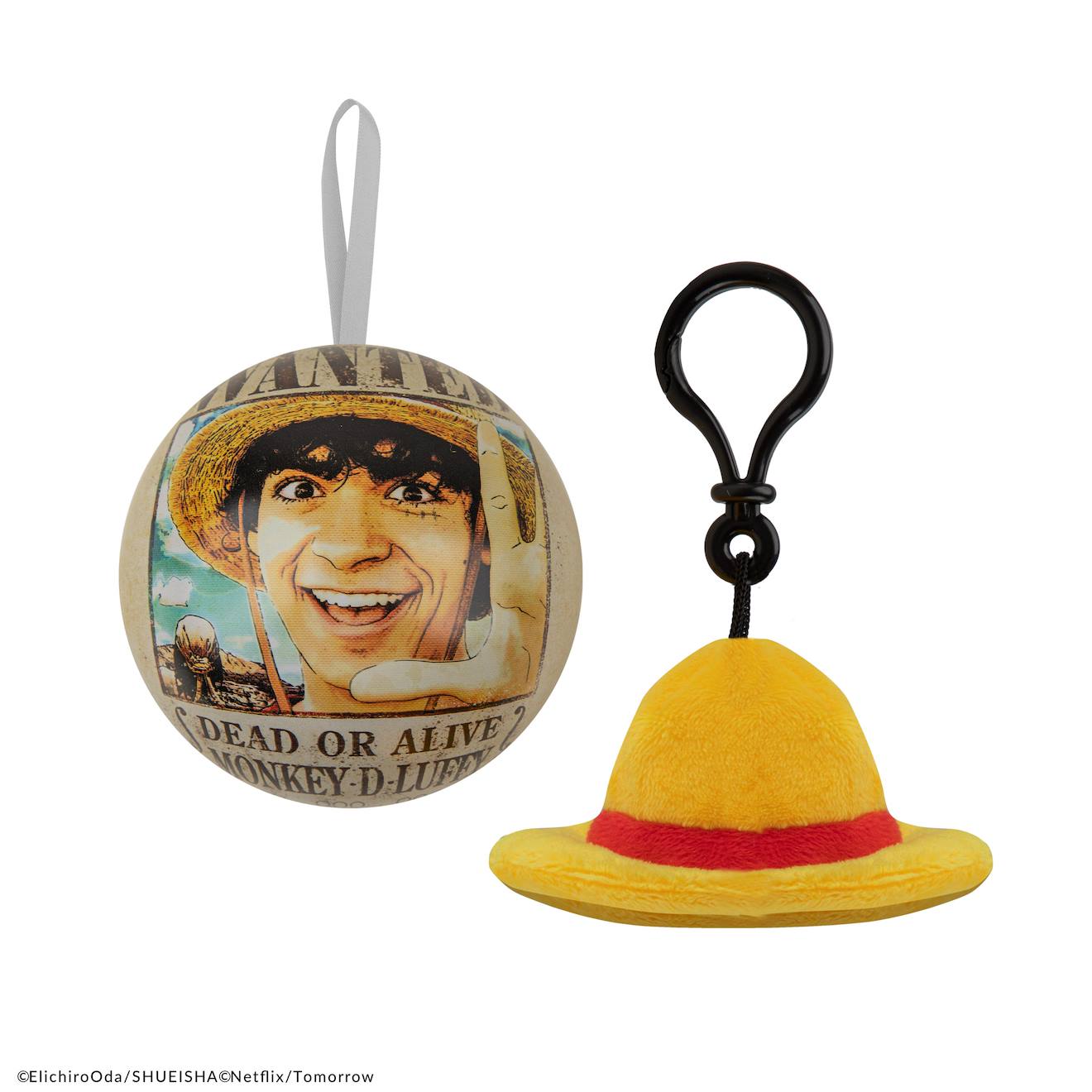 Capsule De Noël Porte-clés Peluche Chapeau De Paille - One Piece Jaune