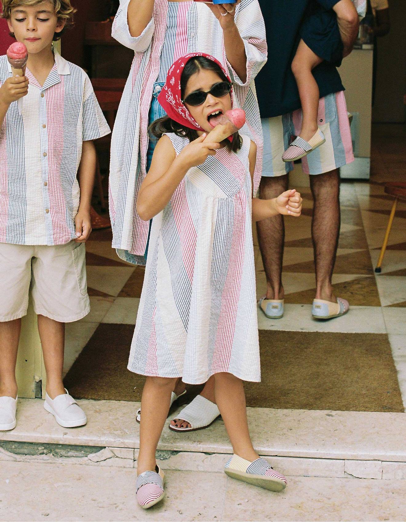 Robe Sans Manches En Coton À Rayures You&me Rouge
