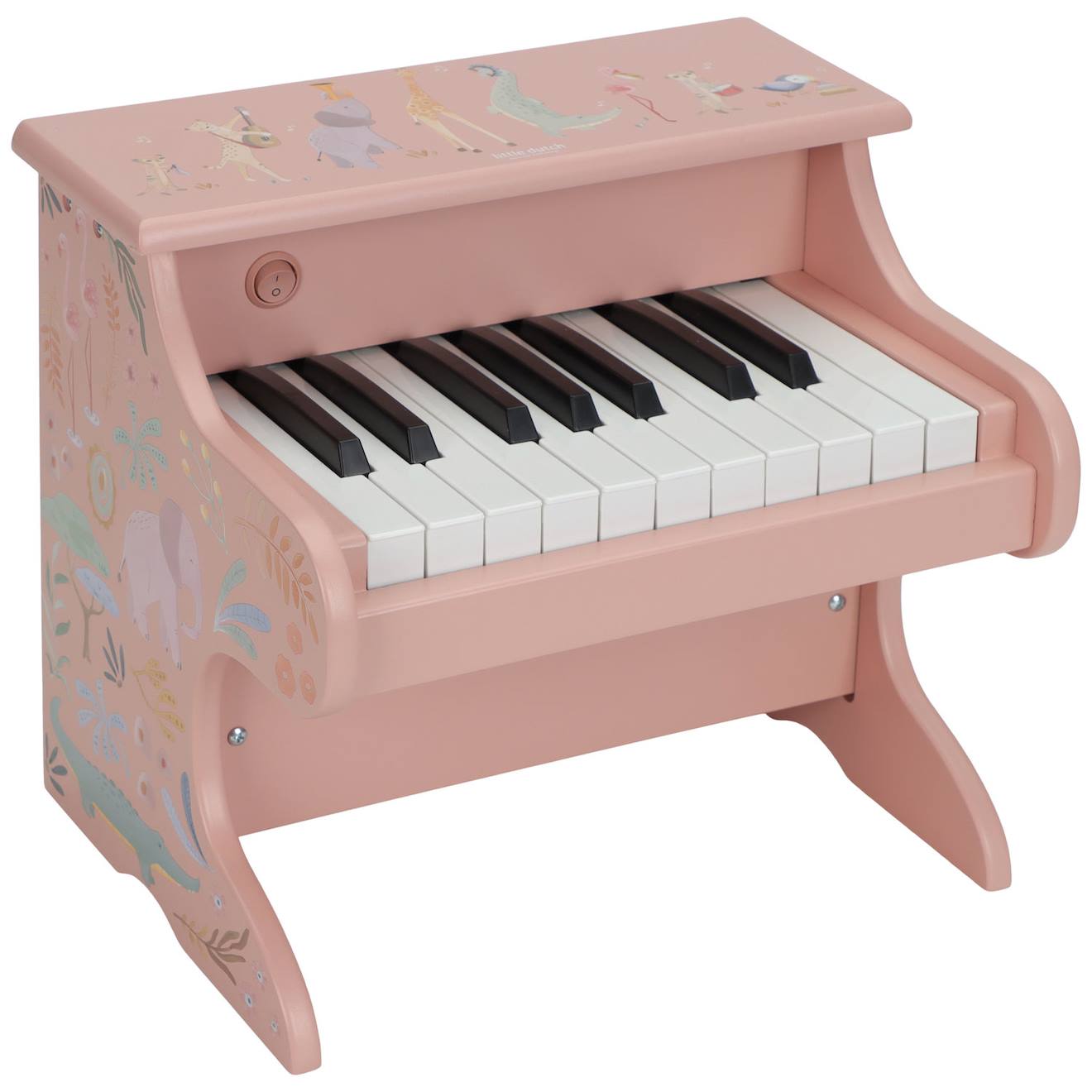 Piano En Bois Safari Friends Rose, Multicolore Piano En Bois Safari Friends Rose, Multicolore