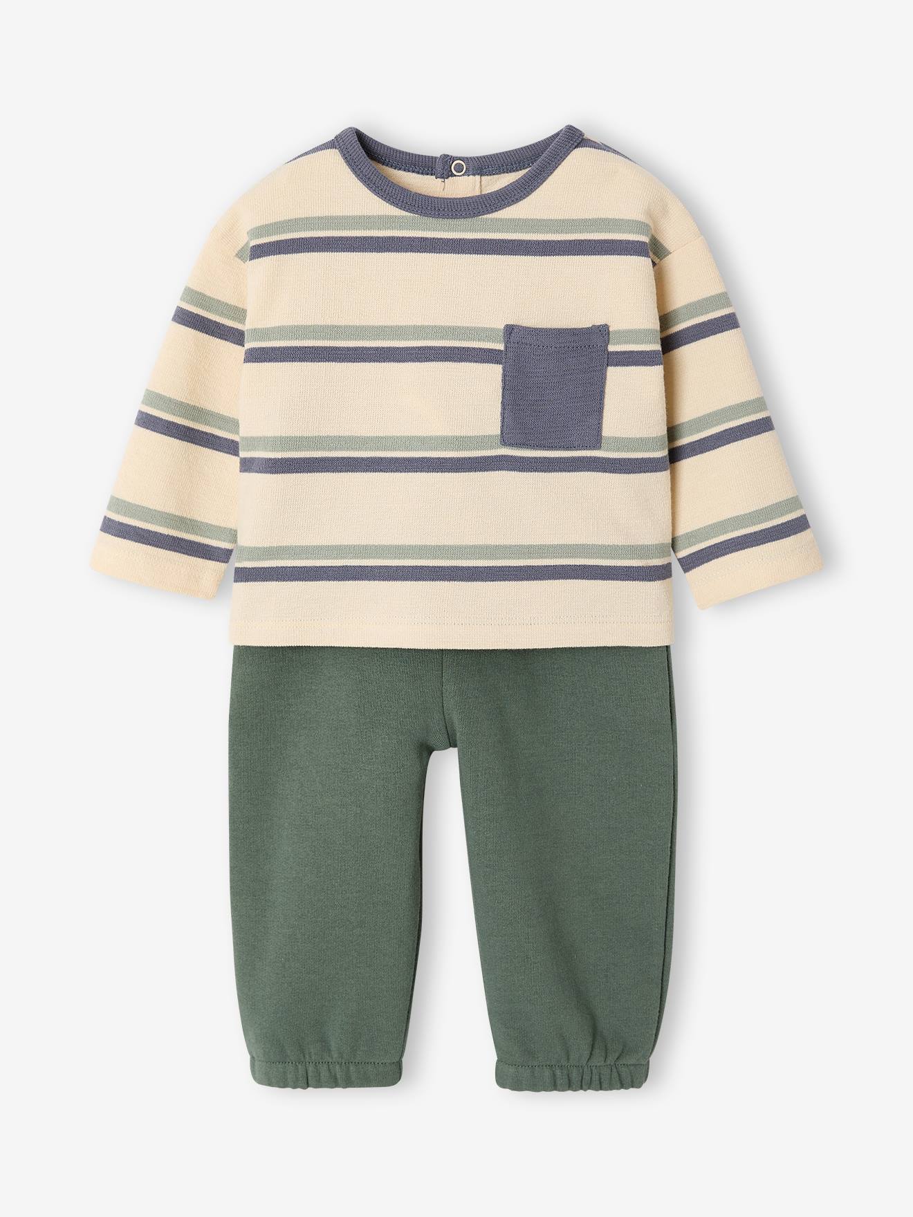 Ensemble T-shirt et pantalon bébé garçon vert