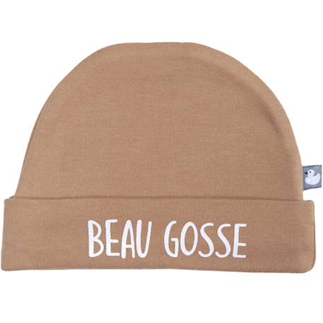 Bonnet de naissance doublé pur coton mon cœur est à maman pierre bleue  - vertbaudet enfant
