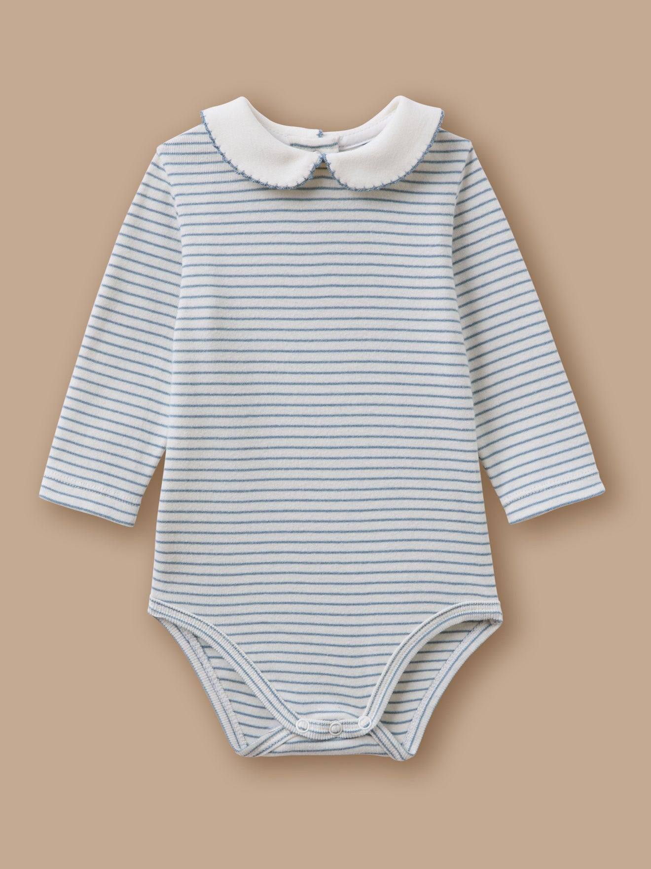 Body Rayé Bébé - Coton Biologique Rayure Bleue