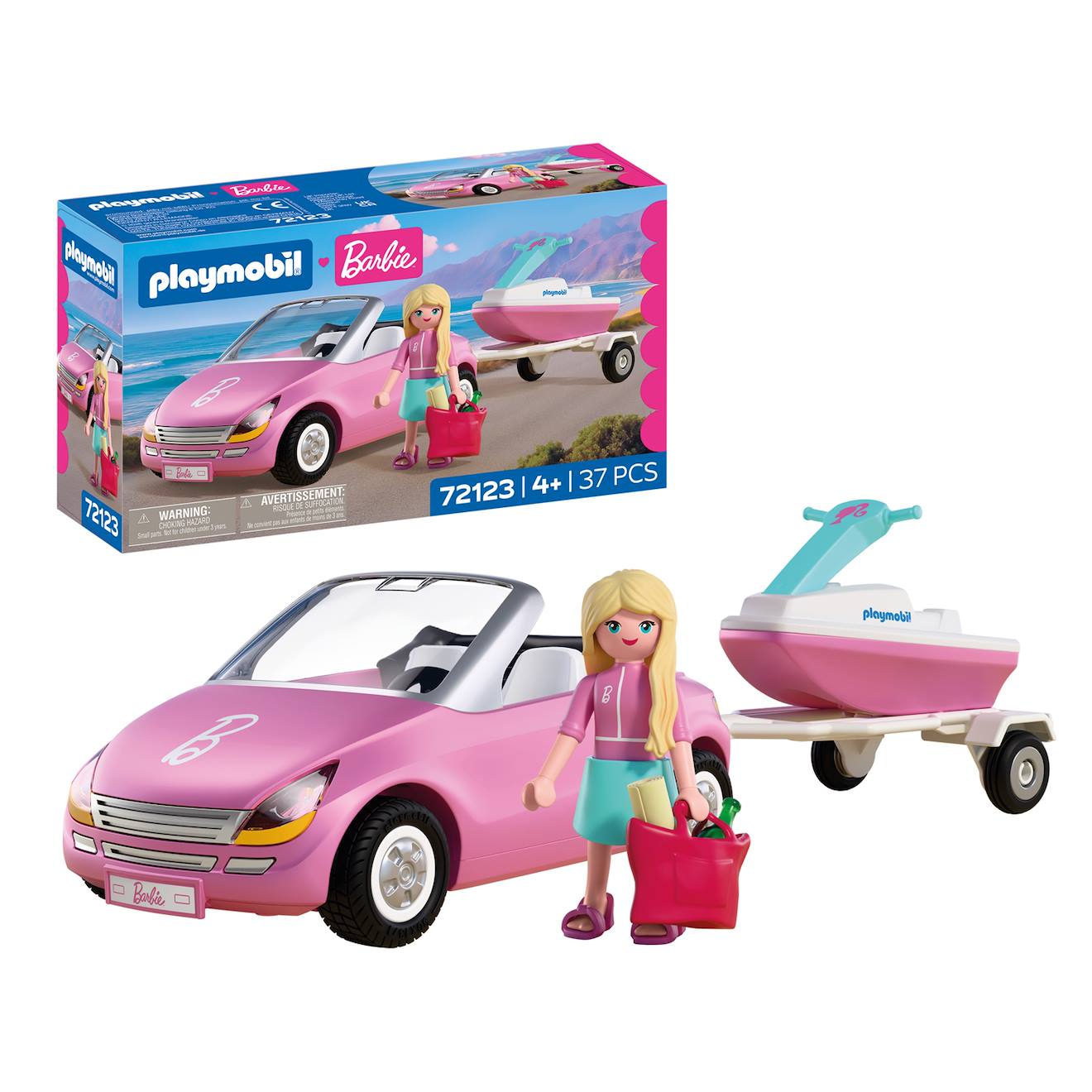 Barbie - Cabriolet & Scooter De Mer 72123 Multicolore