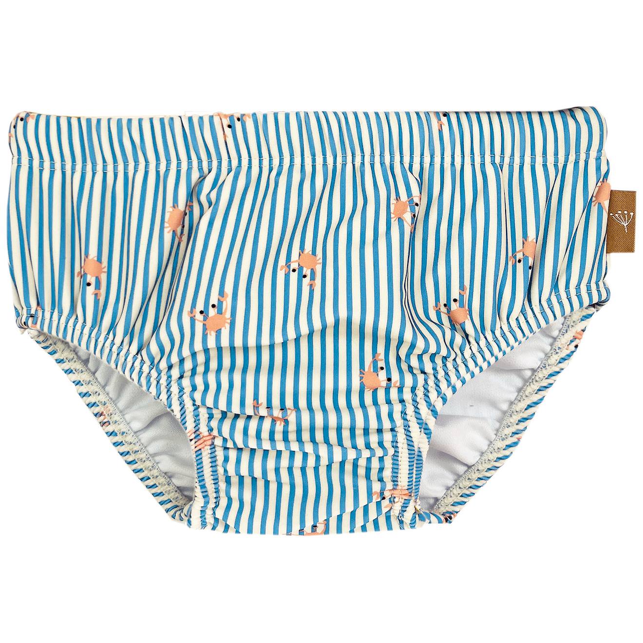 Culotte De Bain Anti-uv Rayures Crabes 12-24 Mois Bleu Blanc Orange 20$