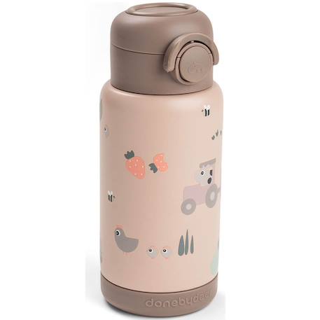Gourde à paille isotherme tiny farm bleu (340 ml)  - vertbaudet enfant