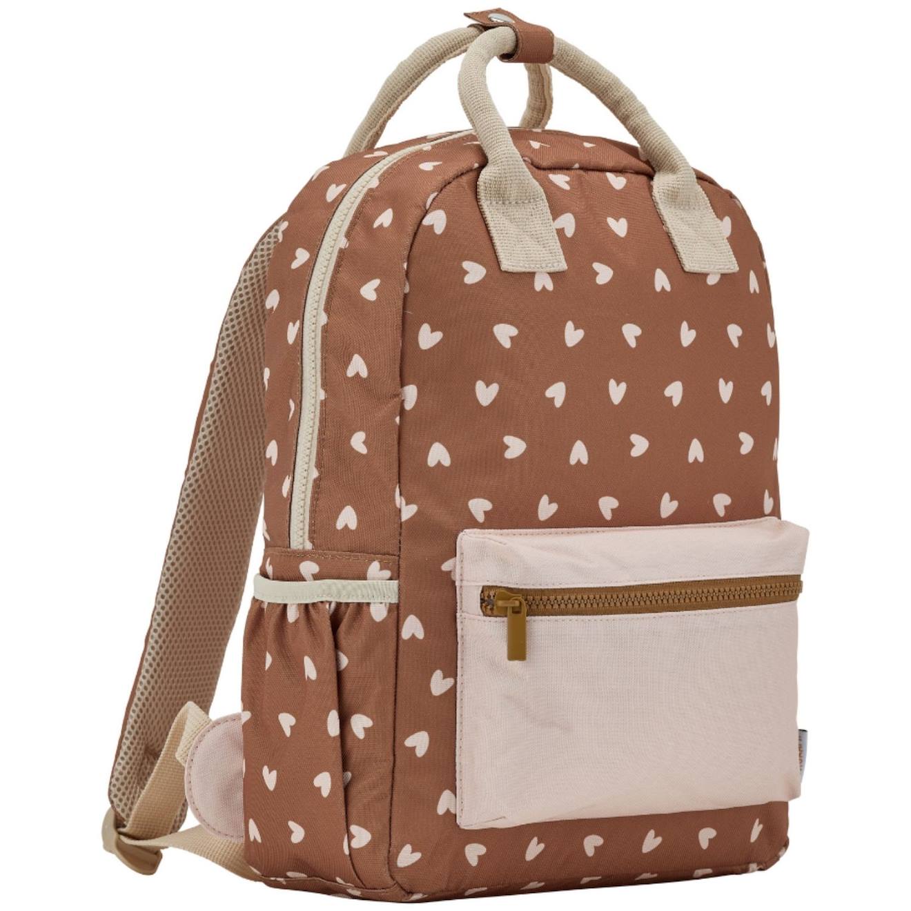 Sac À Dos Cœurs Beige Marron, Beige