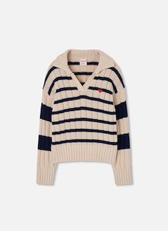 Pull fille rayé avec coeur brodé  - vertbaudet enfant