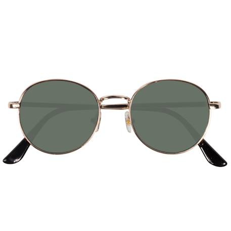 Fille-Lunettes de soleilforme ronde, 10 à 12 ans, branches métal, verres polycarbonates catégorie 3