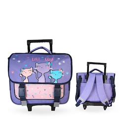 Cartable à roulettes 2 compartiments Lili Lou "féerie" - 38 cm  - vertbaudet enfant