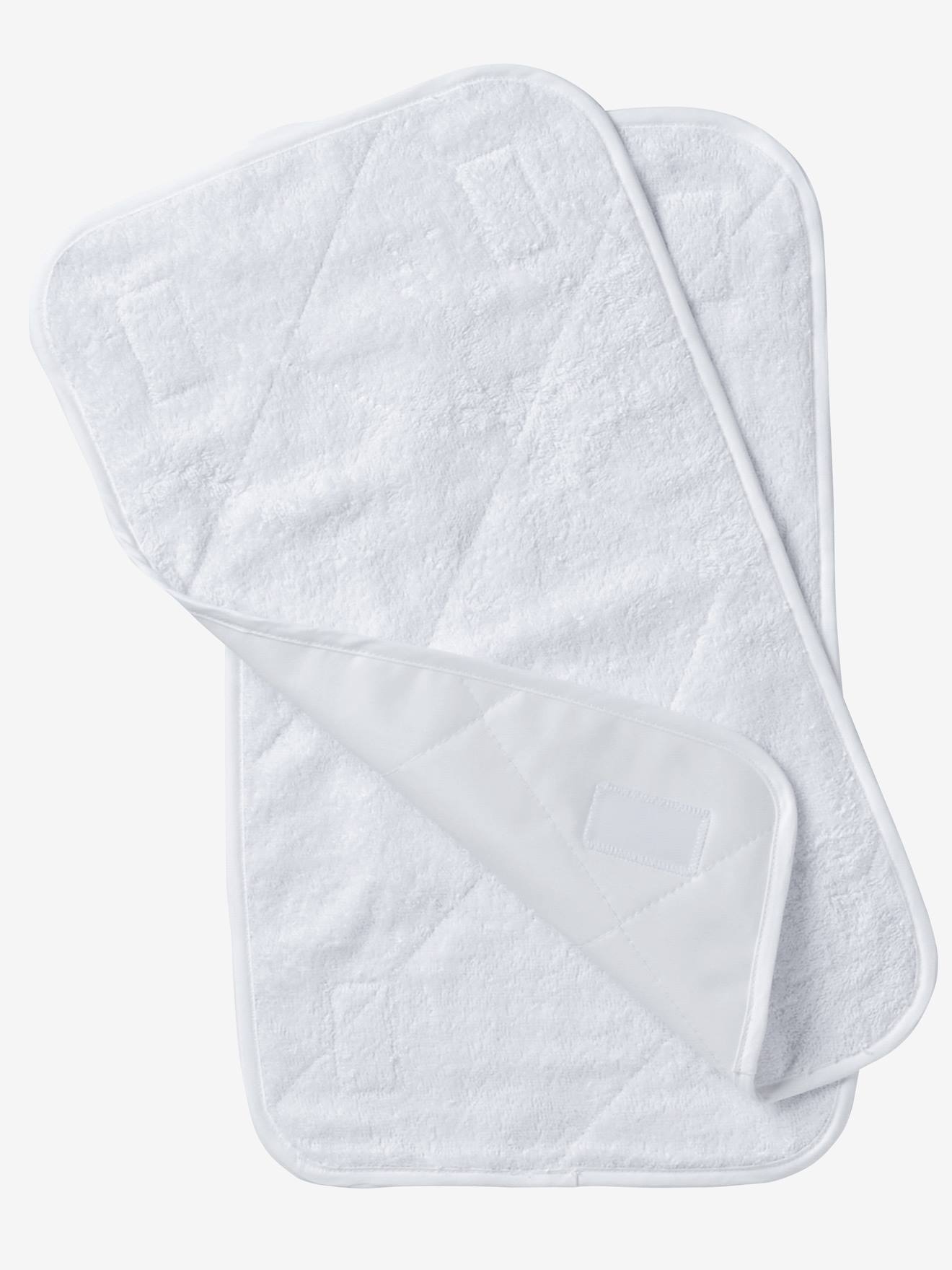 Lot de 2 serviettes de rechange essentiels pour matelas à langer blanc