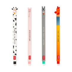 Jouet-Papeterie-Set de 4 stylos à encre gel effaçable farm sweet farm