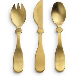 Puériculture-Set de couverts en acier inoxydable pour enfant gold