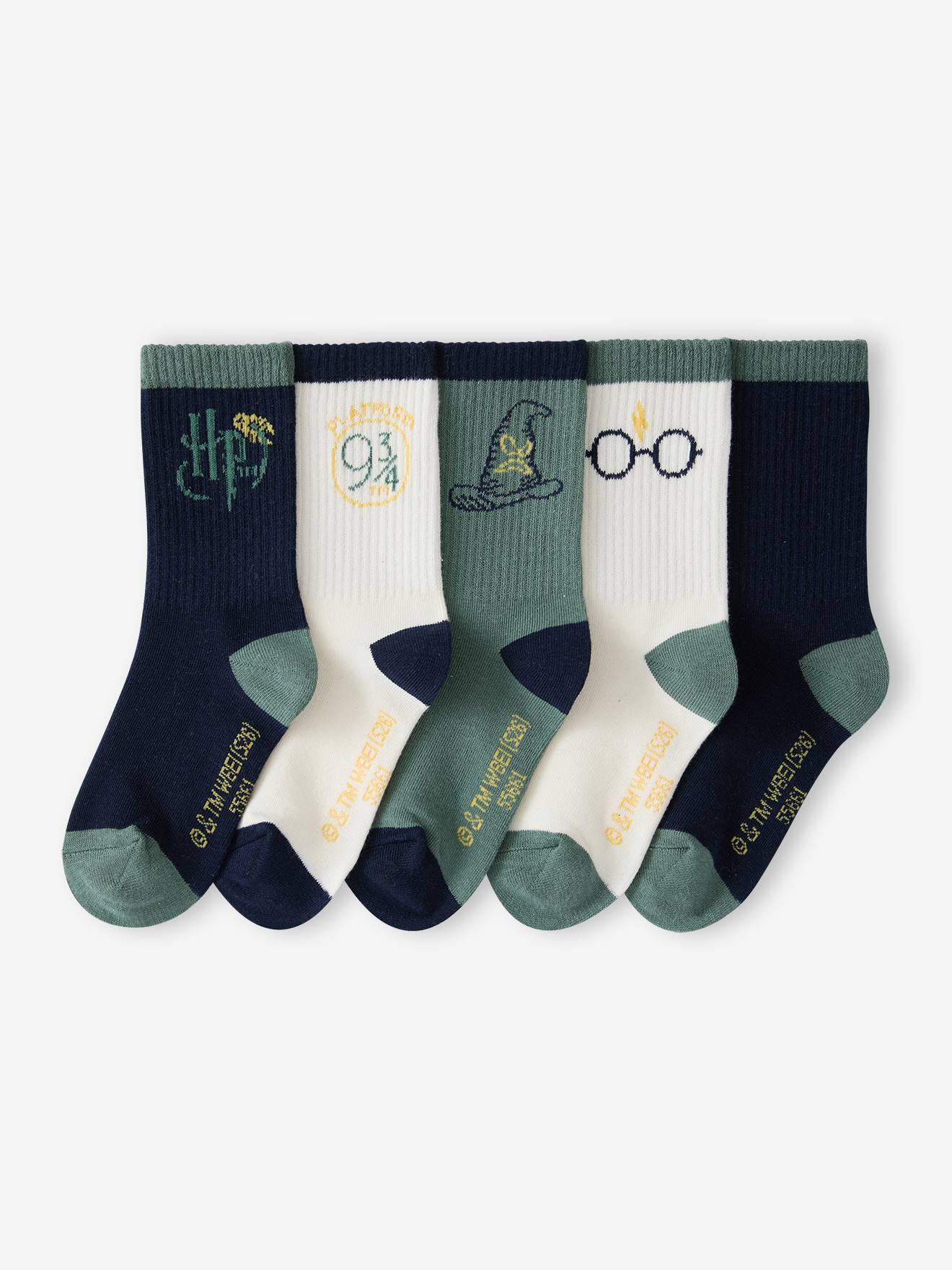 Lot de 5 chaussettes Harry Potter vert émeraude