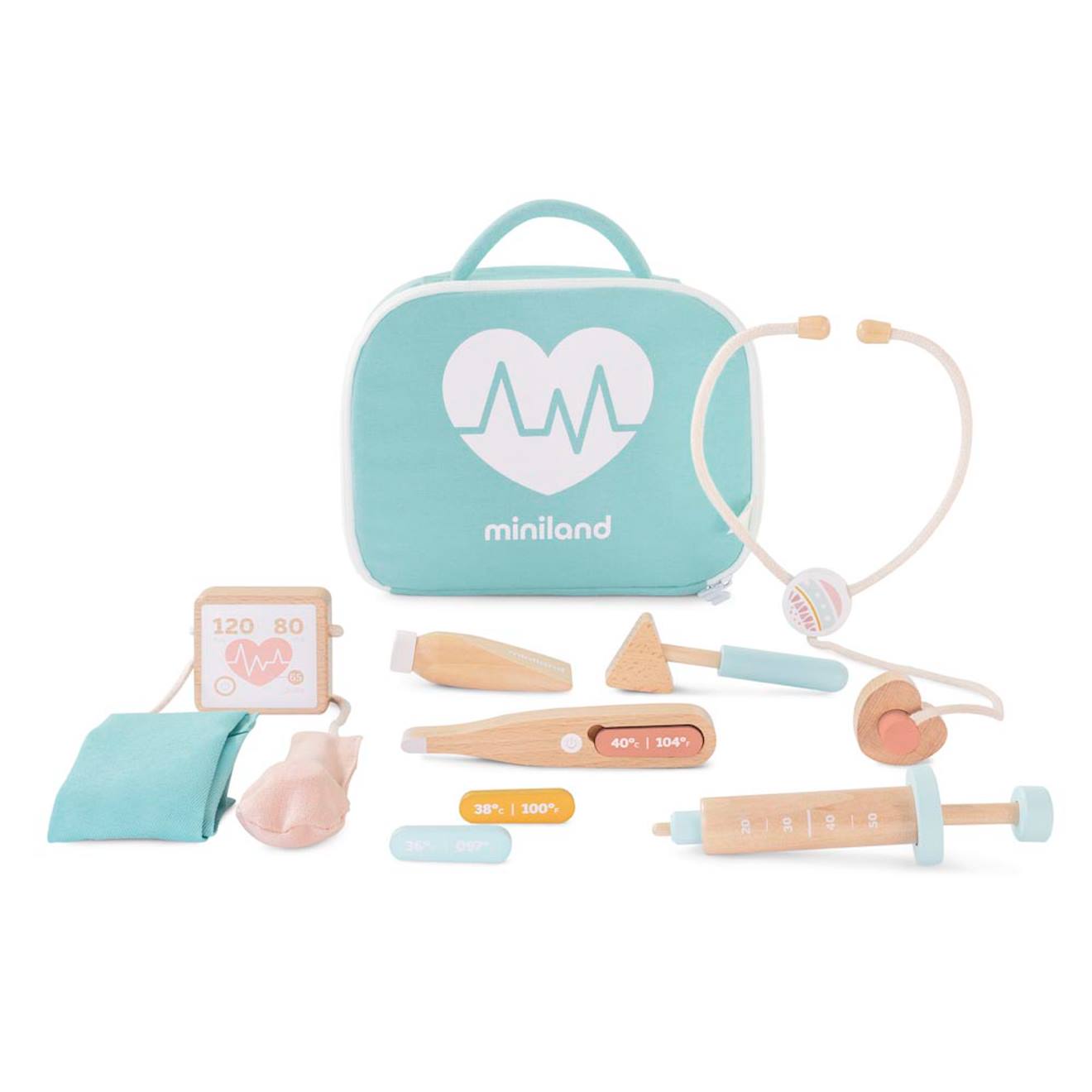 Ensemble De Médecin En Bois Pour Poupées Marron