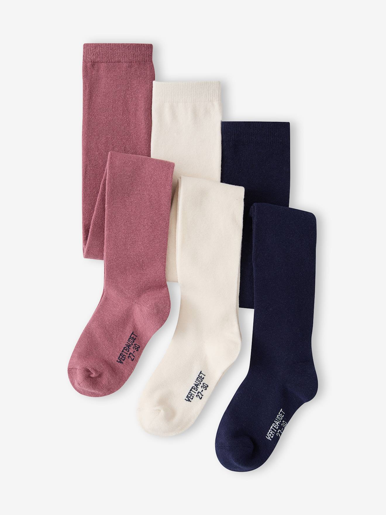 Lot de 3 paires de collants fille mauve 15$