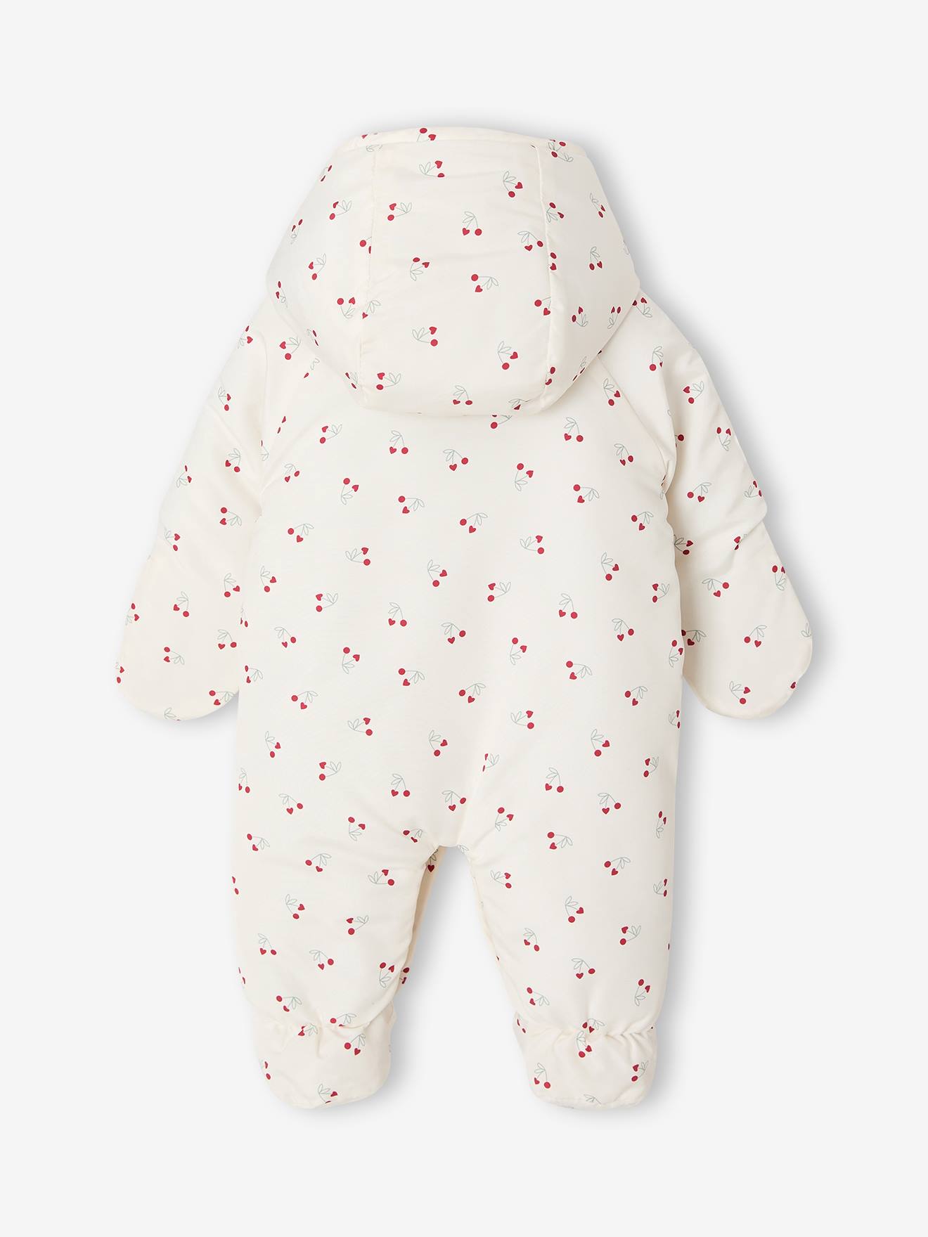 Combinaison pilote capuche naissance CERISE écru (Vertbaudet) - Image 1