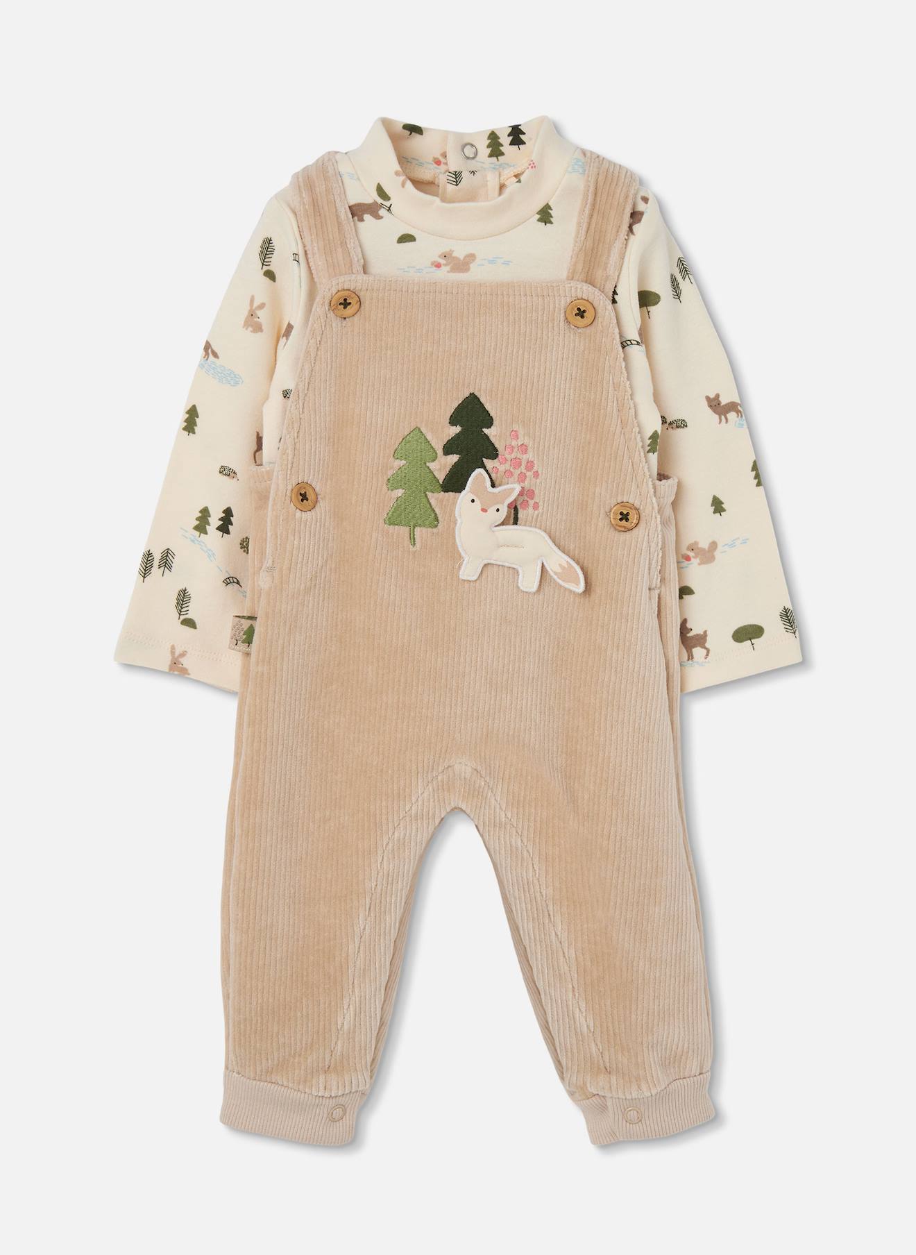 Ensemble Bébé Garçon Maille Imprimé Forêt Multicolore Ensemble Bébé Garçon Maille Imprimé Forêt Multicolore