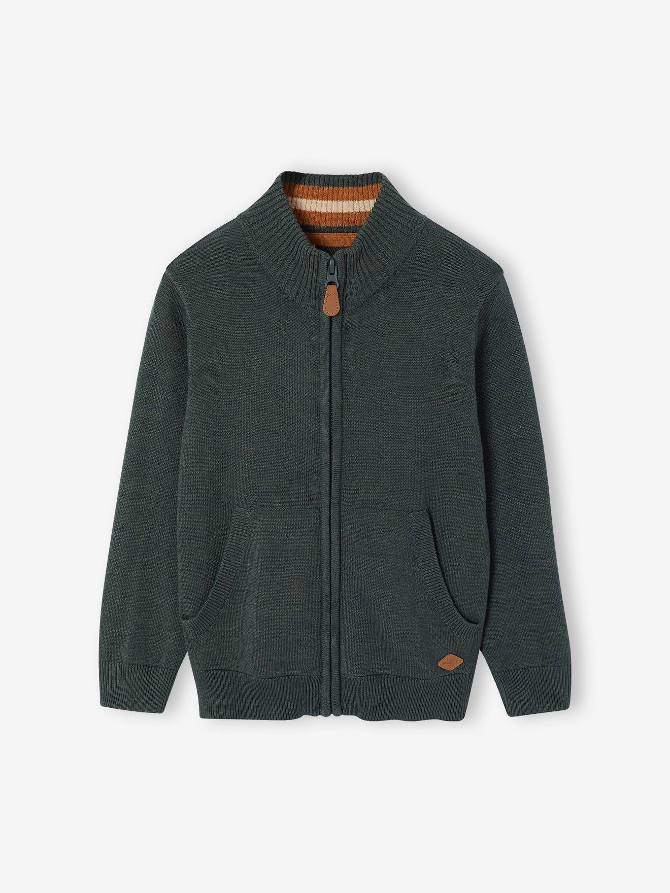 Gilet zipp col montant personnalisable garon vert chin 23$