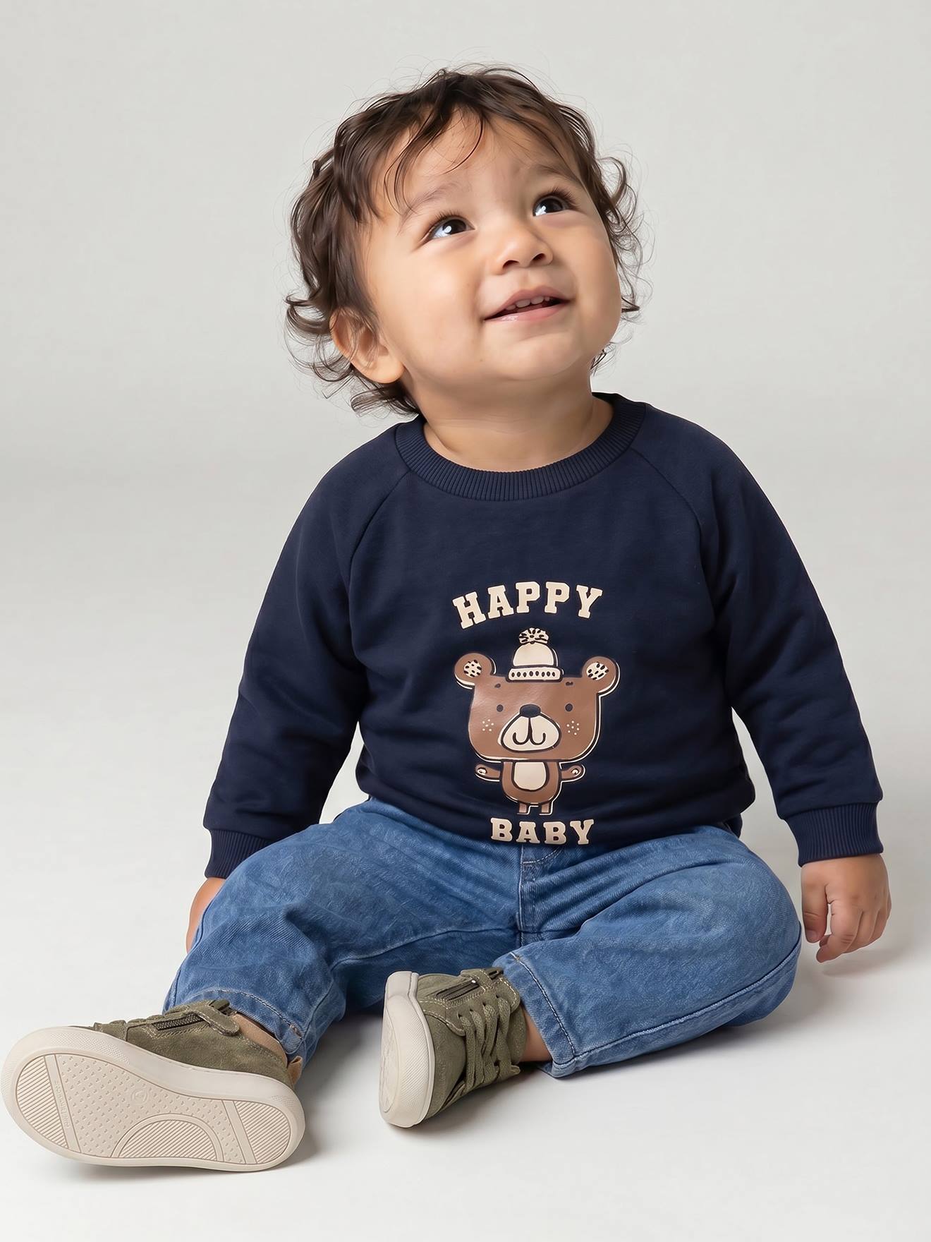 Sweat bébé manches longues marine