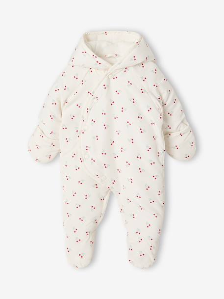 Vertbaudet - Combinaison pilote capuche naissance CERISE écru