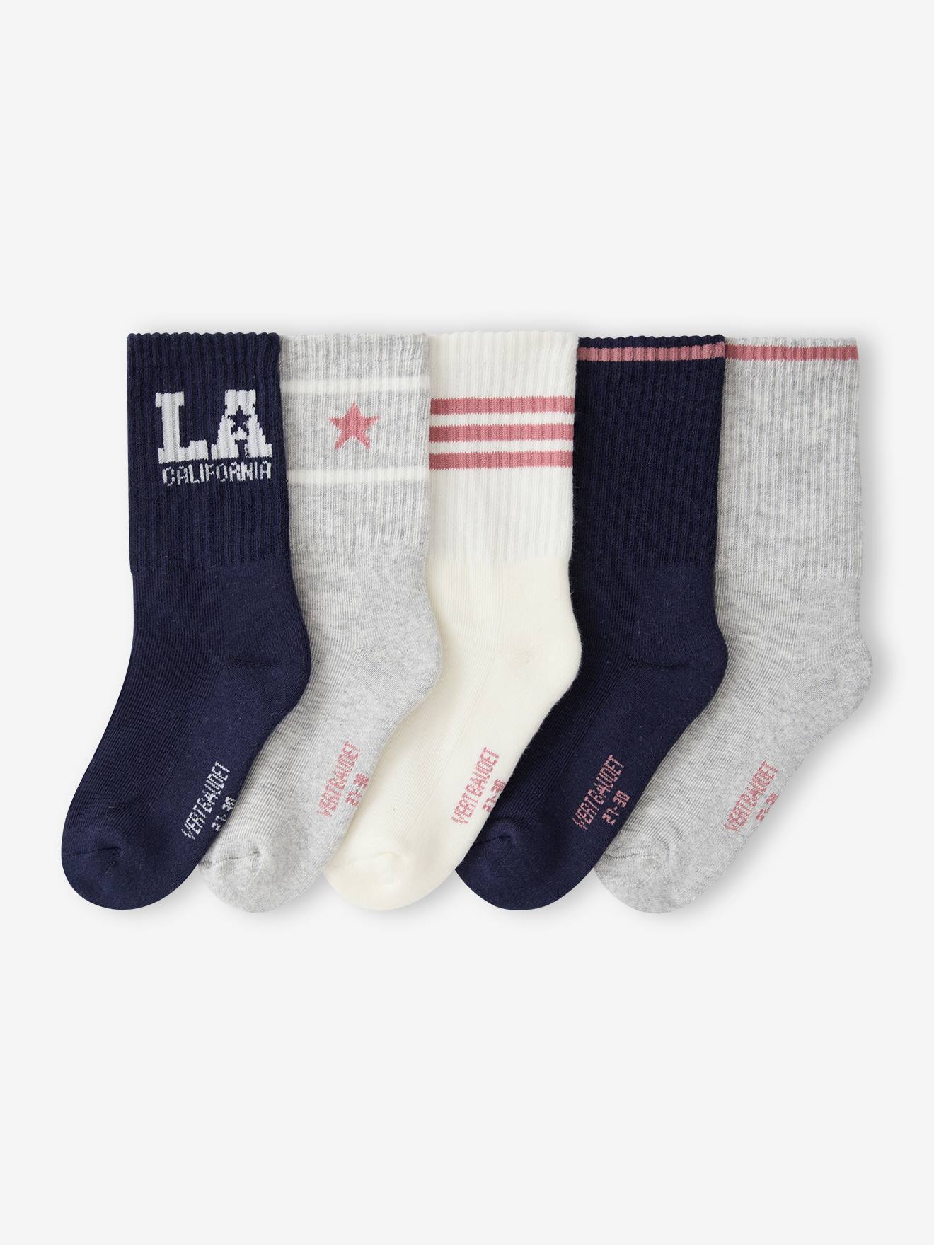 Lot de 5 chaussettes fille sport gris chin 12$