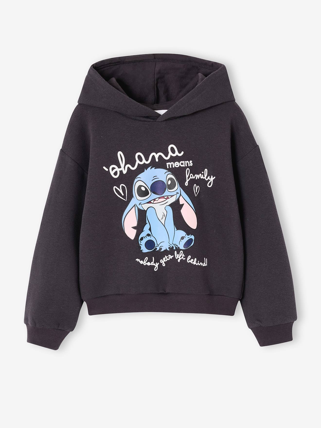 Sweat à capuche Lilo et Stitch fille anthracite
