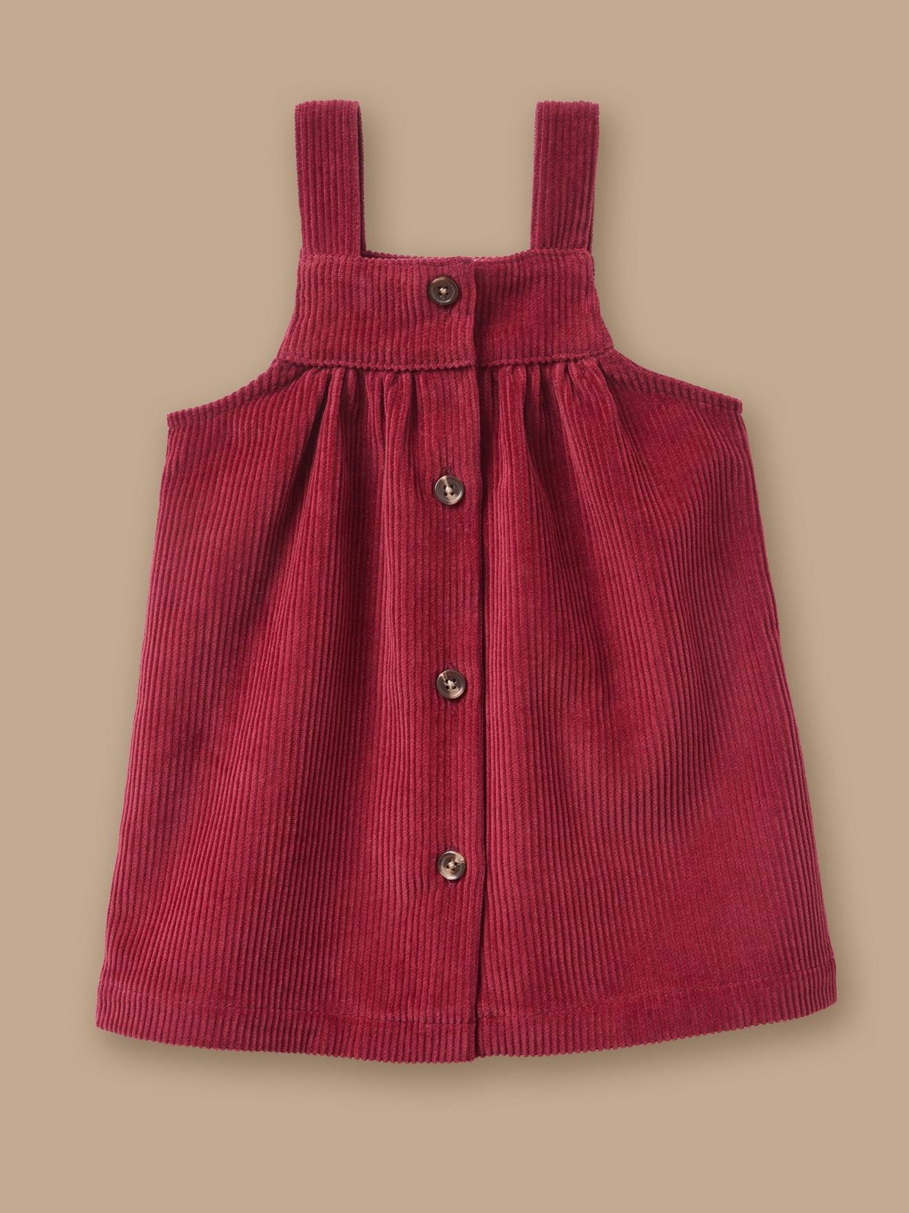 Robe Tablier En Velours Bébé Cerise
